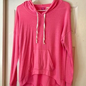 Long Sleeve Bright Pink Hoodie